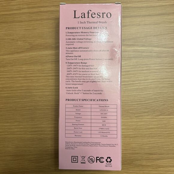 Lafesro Thermal Brush, 1 Inch Ionic Heated Round Brush for Blowout Look, Tourmal - Picture 5 of 9